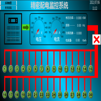 UPS输出精密馈电系统触摸屏显示方案